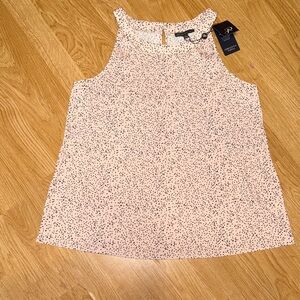 Adrianna Papell Cream and Black Speckled Tank Top